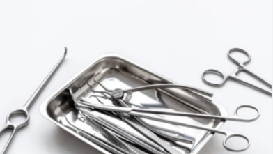 tray of medical instruments